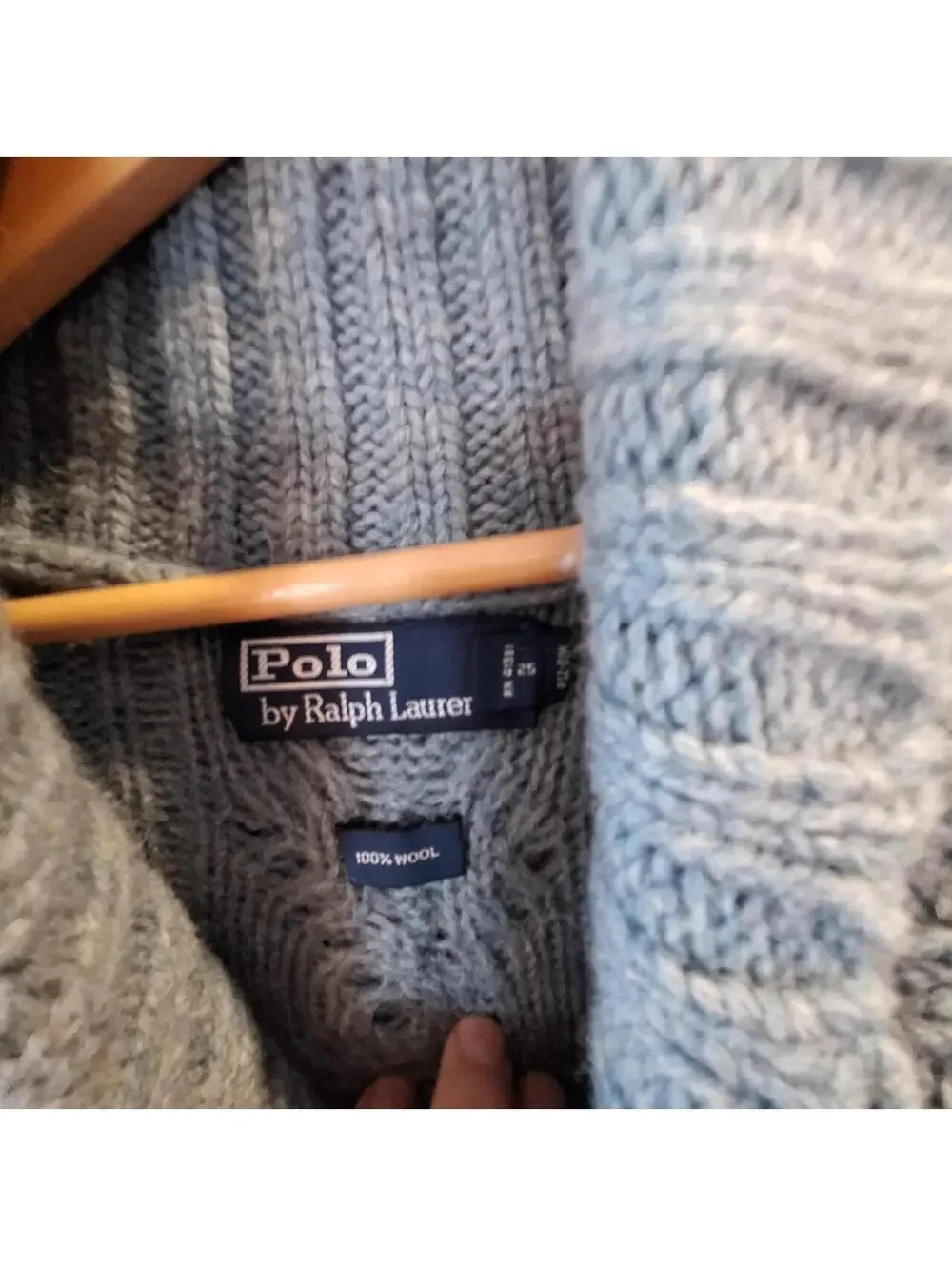 Polo Ralph Lauren Men's Light Blue wool sweater, XL.